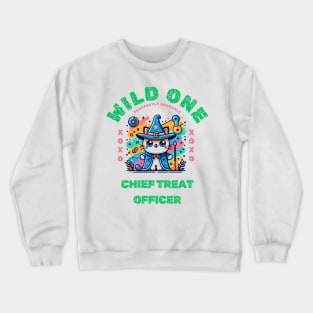 Wild one cat Kawaii Wizard Cat funny Crewneck Sweatshirt